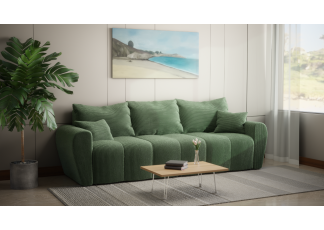 Modna sofa do salonu z funkcją spania - Bueno, butelkowa zieleń - Lincoln 39