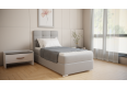Czarne łóżko jednoosobowe Bruno 100cm, nowoczesny design pasujący do każdej sypialni, wygodny materac, Cosmic 100, lewe
