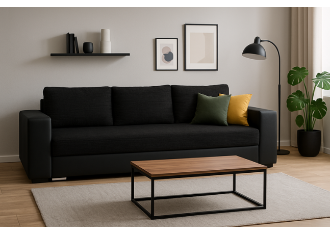 Modna sofa z funkcją spania i pojemnikiem - KAMILA