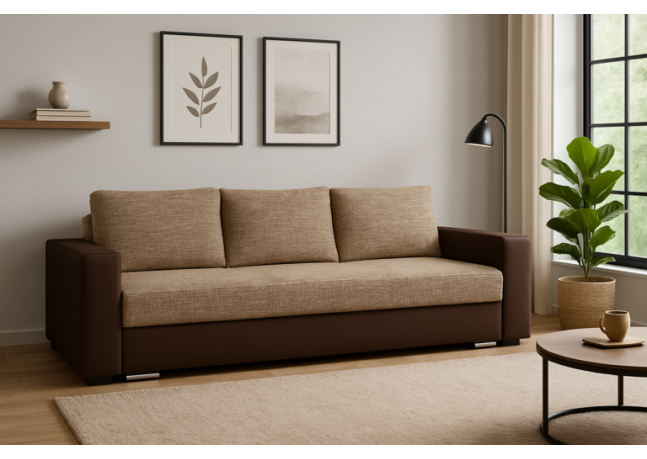 Modna sofa z funkcją spania i pojemnikiem - KAMILA