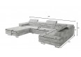 Duża sofa narożna z regulowanymi zagłówkami i pojemnikiem na pościel, złoty/musztardowy, Aspen U, prawy