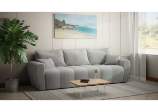 BUENO - komfortowa sofa wolnostojąca, rozkładana funkcja spania, pojemny schowek na pościel szary