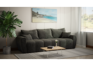 Sofa, Kanapa do salonu z funkcją spania- BUENO - czarny