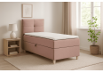 Wygodne i eleganckie łóżko kontynentalne DOMI 90 cm, pudrowy róż, strona lewa