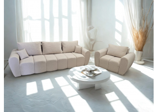 Zestaw sofa + fotel, do salonu, tkanina lincoln, różne kolory