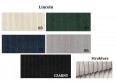 Modna kanapa do salonu, BUENO sofa z funkcją spania, sztruksowa tkanina Lincoln 39, butelkowa zieleń