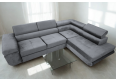 Sofa narożna z funkcją spania i pojemnikiem na pościel - Aspen L, jasnoszary Monolith 84, prawy