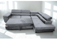 Sofa narożna z funkcją spania i pojemnikiem na pościel - Aspen L, jasnoszary Monolith 84, prawy