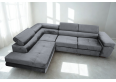 Sofa narożna z funkcją spania i pojemnikiem na pościel - Aspen L, jasnoszary Monolith 84, lewy
