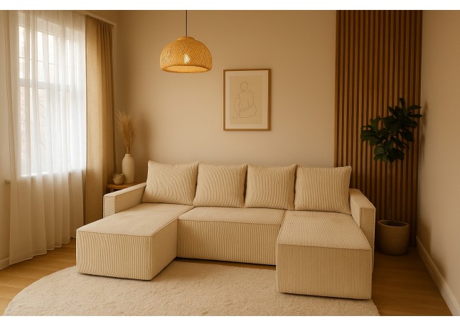 Uniwersalny narożnik z funkcją spania i pojemnikiem Luna U - Lincoln 03